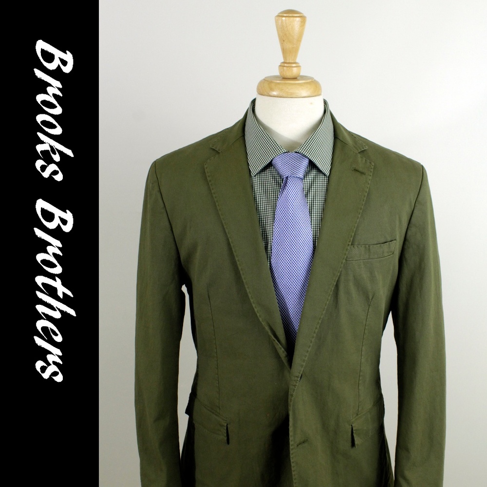 Brooks Brothers Red Flc 42S Green Sport Coat 27-5